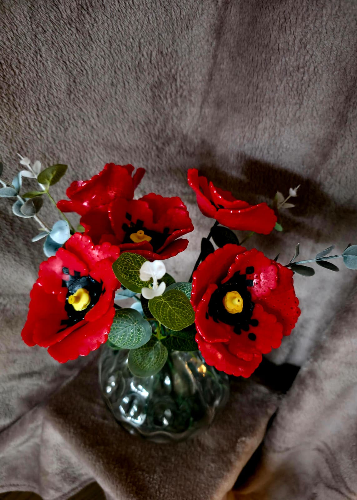 Handgemaakt Rood Bloemenboeket