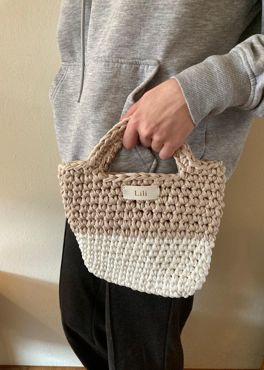 Lili - Handgemaakte Gehaakte Tas Wit/Beige