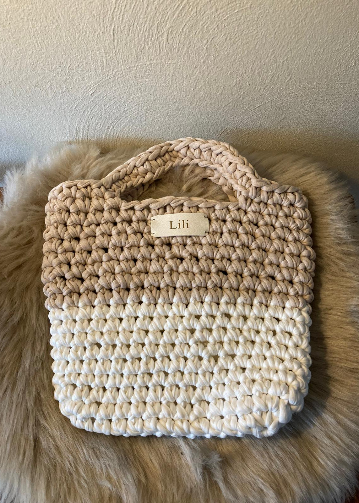 Lili - Handgemaakte Gehaakte Tas Wit/Beige