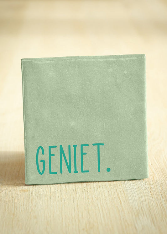 tegeltje geniet